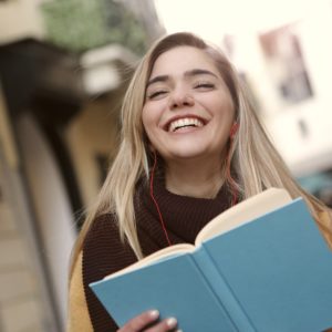 woman with book